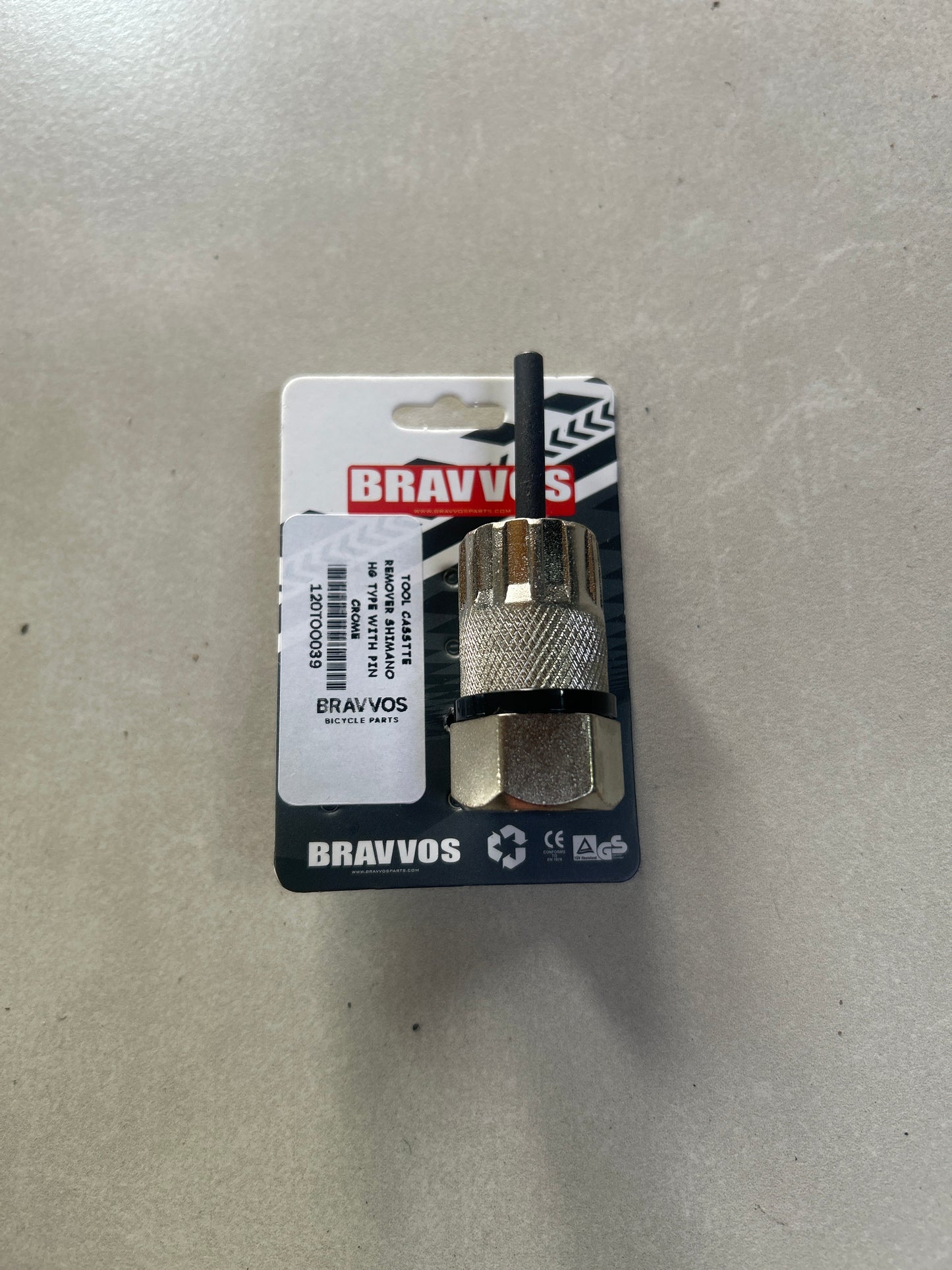Bravvos TOOL CASSETTE REMOVER SHIMANO HG TYPE WITH PIN CROME 120TOO039