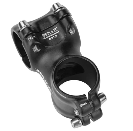 Wake 3D Forged Alloy Bicycle Stem 7 degree Black 45mm