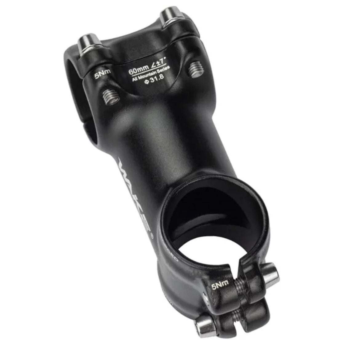 Wake 3D Forged Alloy Bicycle Stem 7 degree Black 60mm