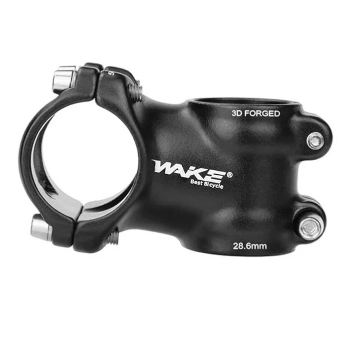 Wake 3D Forged Alloy Bicycle Stem 7 degree Black 45mm