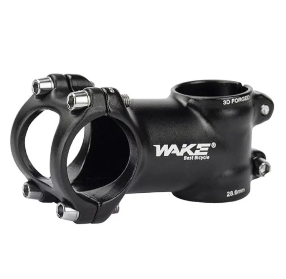 Wake 3D Forged Alloy Bicycle Stem 7 degree Black 60mm