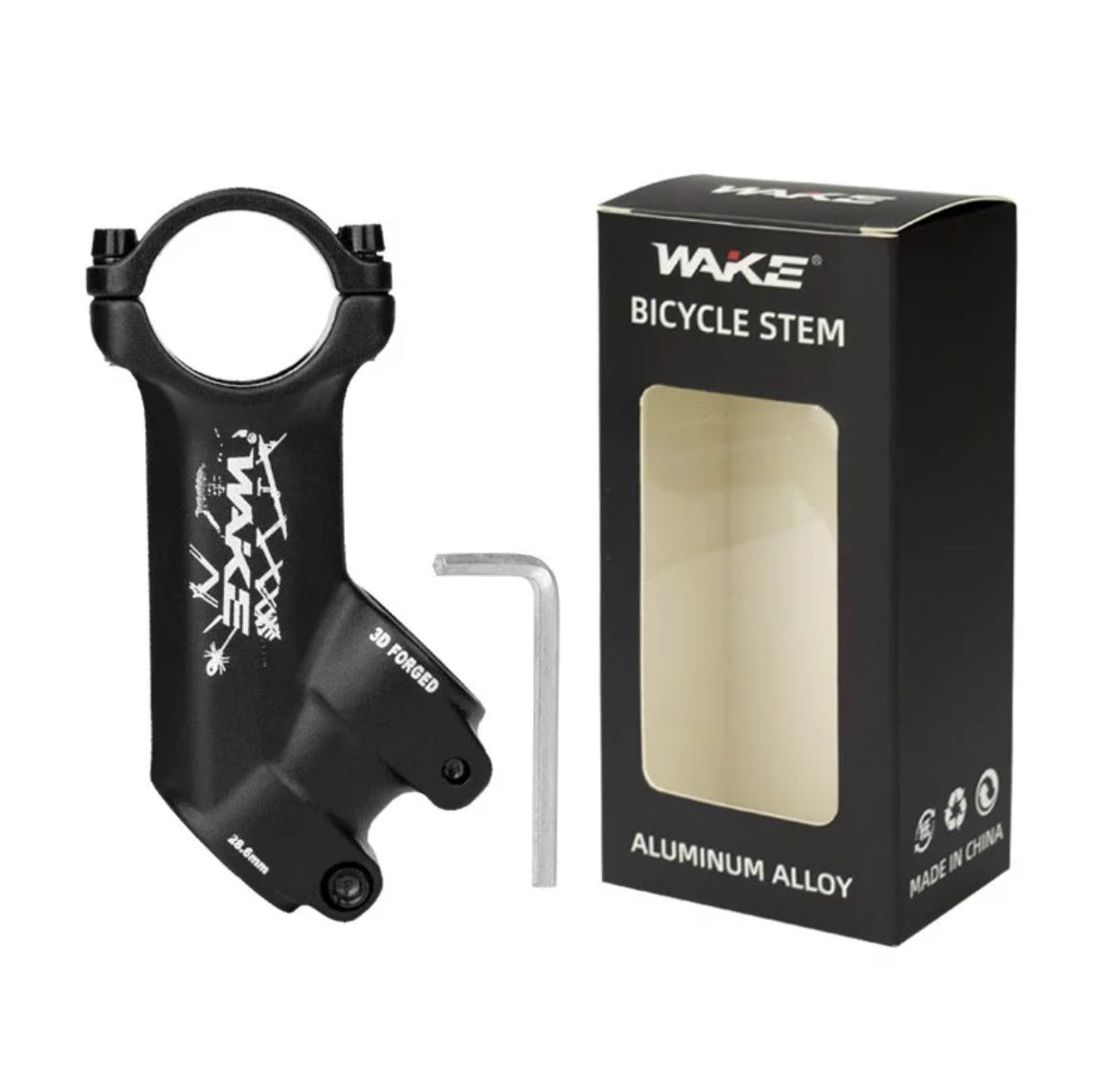 Wake Forged Alloy Bicycle Stem 45 degree 90mm