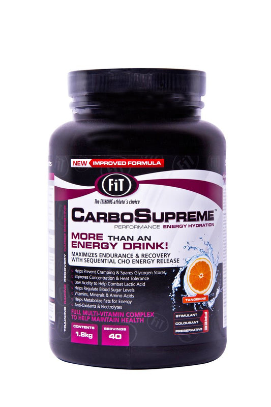 FiT Sports CarboSupreme Race Sports Drink, 1.8kg 40 Servings-Tangerine