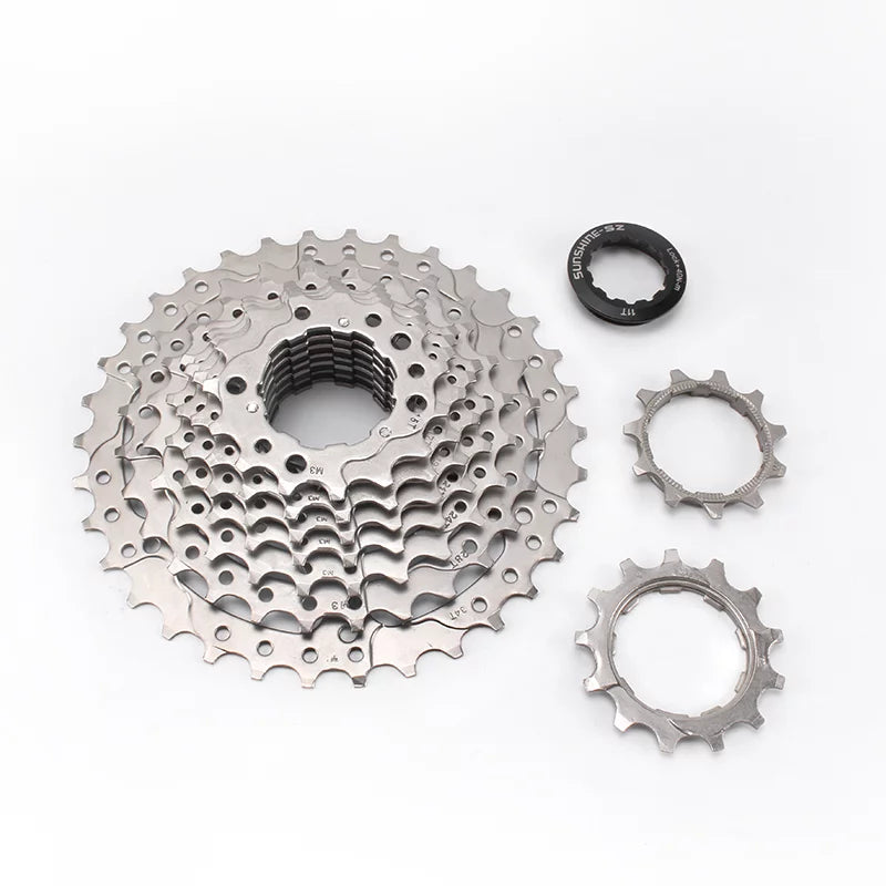 9 Speed 11-34T Silver MTB Bicycle Cassette HG Hub by Sunshine-SZ