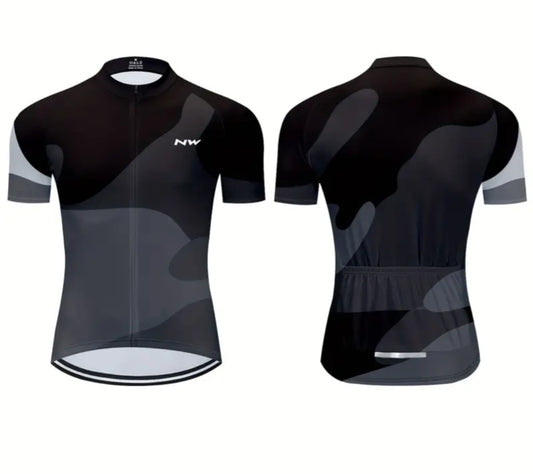 Black cycling jersey