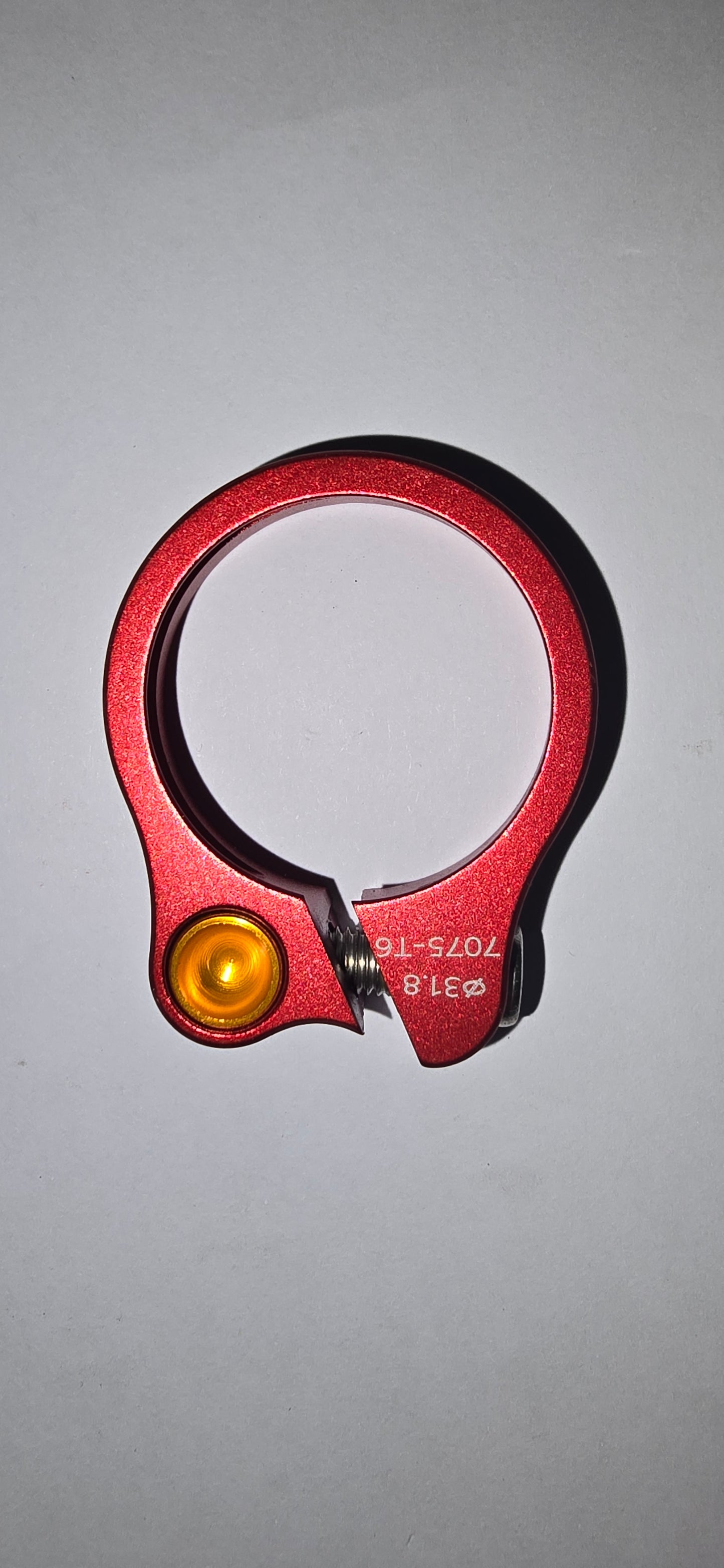 Kcnc seat post clamp with scandium nutbar 31.8mm red