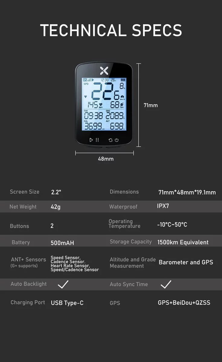 Xoss G+ 2nd Generation GPS Cycling Computer