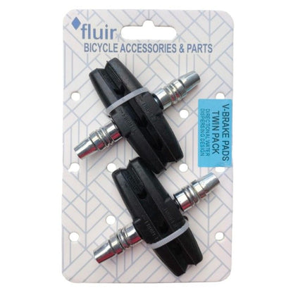 Fluir Bicycle V-Brake Pads Twin Pack Directional Water Dispersing