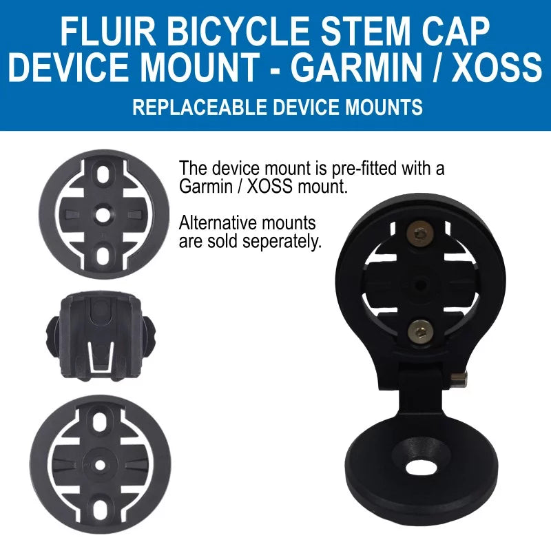 Fluir Bicycle Stem Cap Device Mount Bracket for Garmin / XOSS FL751