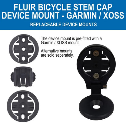 Fluir Bicycle Stem Cap Device Mount Bracket for Garmin / XOSS FL751
