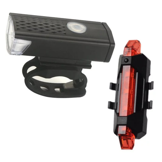 Fluir Mini USB Rechargeable Bicycle Light Combo