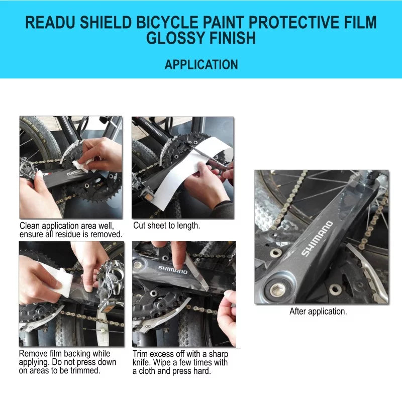 Readu Shield Transparent Bicycle Frame Protection Film Glossy Finish